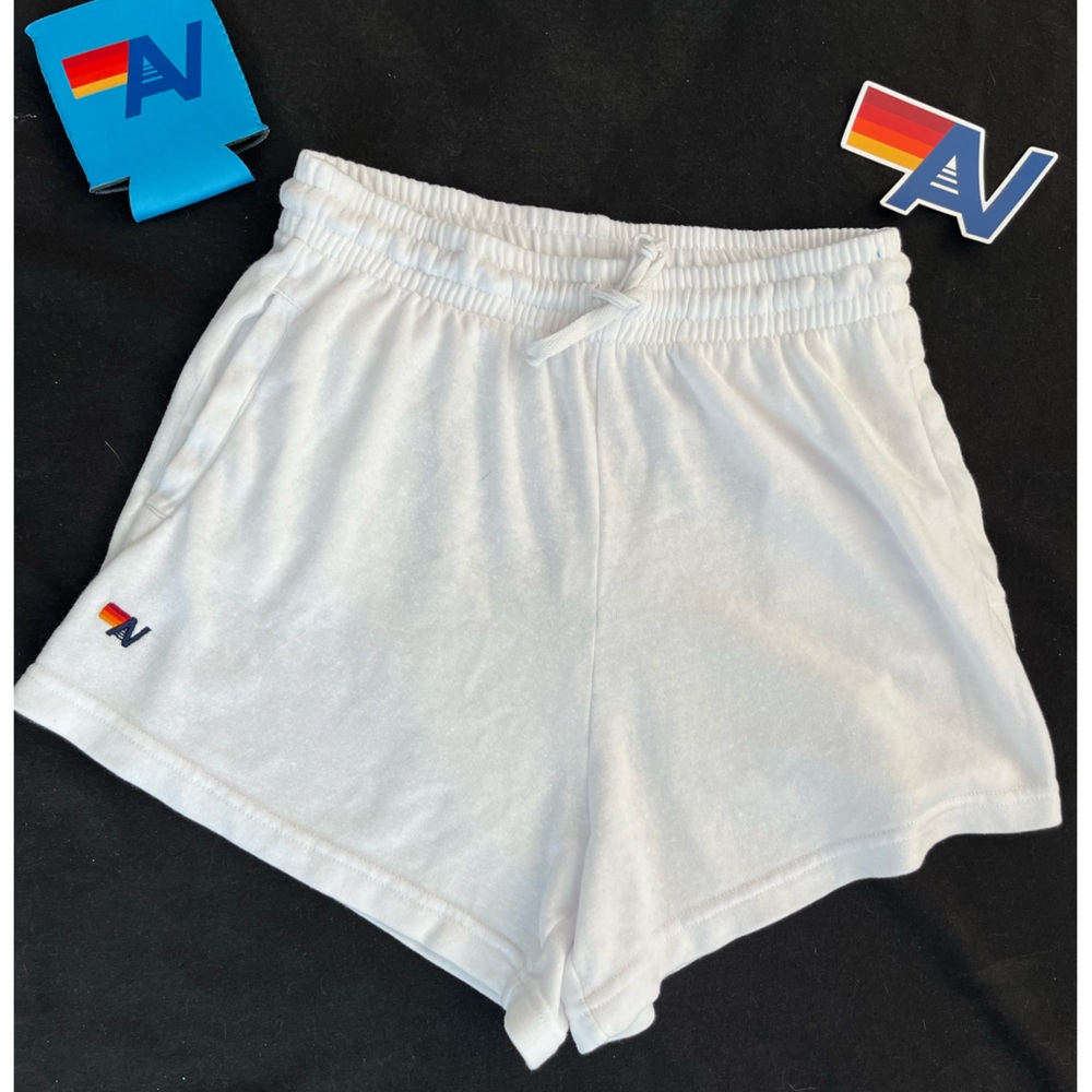 - NWT Aviator Nation Logo Embroidery Lounger  shorts White Extra  Large